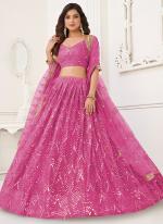 Butterfly Net Pink Party Wear Embroidery Work Lehenga Choli